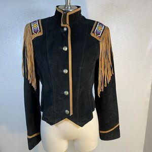 Phoenix Frontier sz S Black Suede Leather Jacket